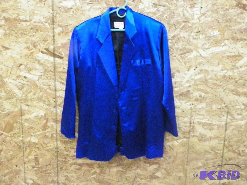 lot 335 image: Blue Satin Suit Coat and Pants