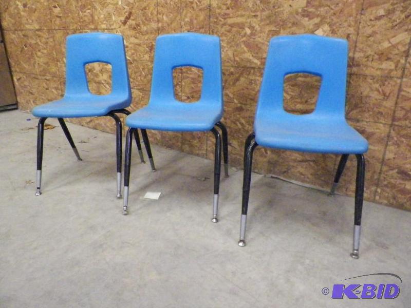 lot 63 image: Blue student chairs