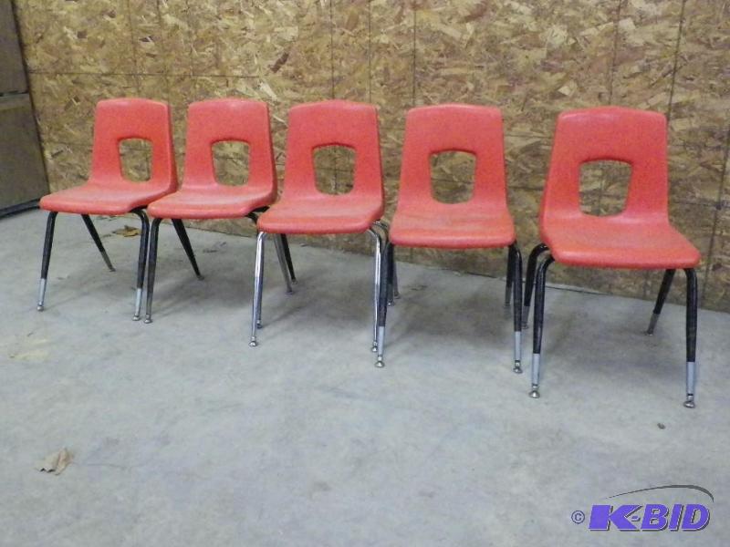 lot 70 image: Orange student chairs