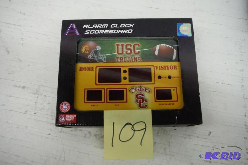 lot 109 image: Team Sports USC Trojans Scoreboard Desk Clock