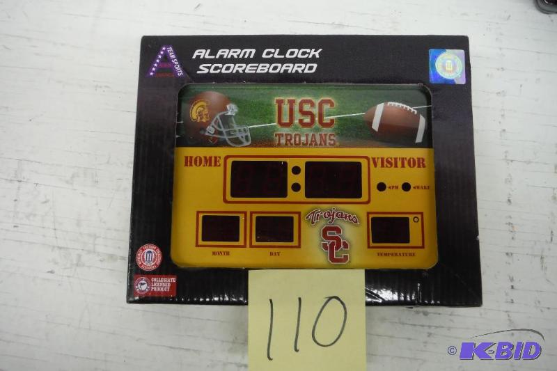 lot 110 image: Team Sports USC Trojans Scoreboard Desk Clock