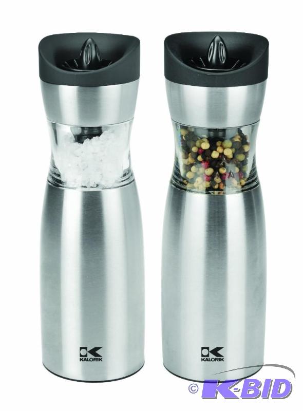 lot 41 image: Kalorik Gravity Salt and Pepper Grinder Set