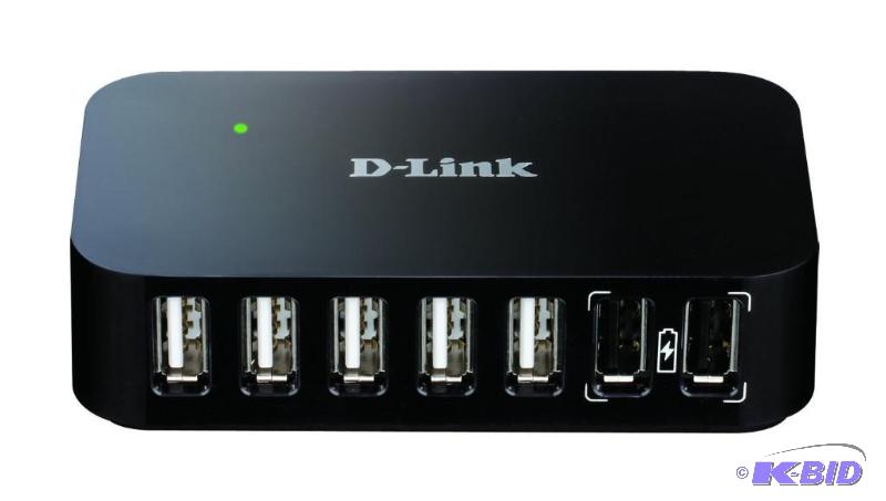 lot 55 image: D-Link Hi-Speed USB 2.0 7-Port Powered Hub (DUB-H7)