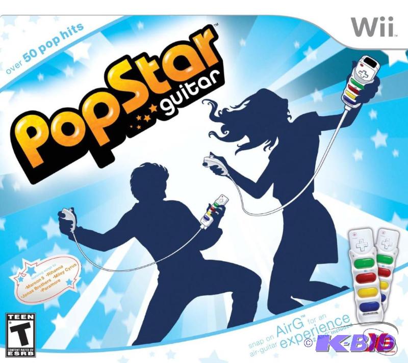 lot 58 image: Pop Star Guitar With Two Grips - Nintendo Wii
