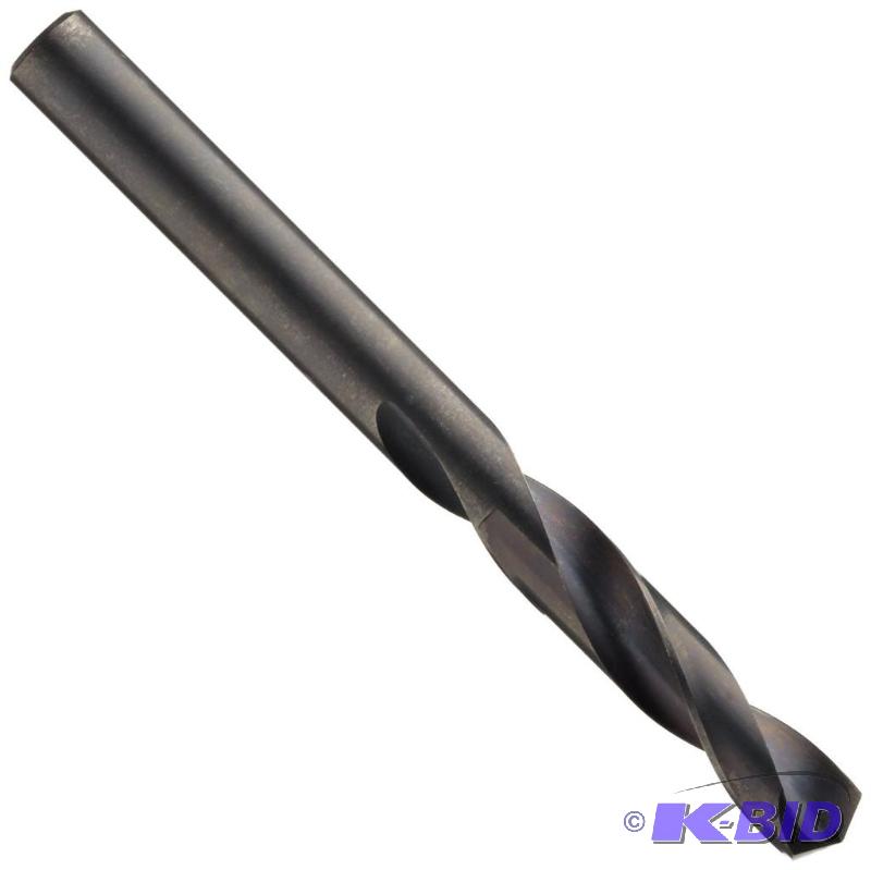 Precision Twist R41C High Speed Steel Short Length Drill Bit, Black Oxide Finish, Round Shank, Spiral Flute, 135 Degree Point Angle