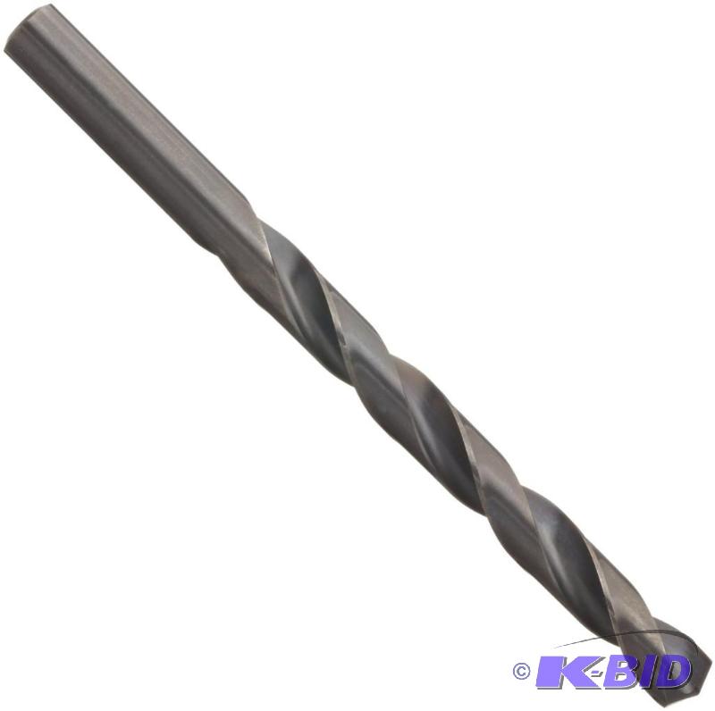 Precision Twist R10B High Speed Steel Jobber Drill Bit, Black Oxide Finish, Round Shank, Spiral Flute, 135 Degree Point Angle