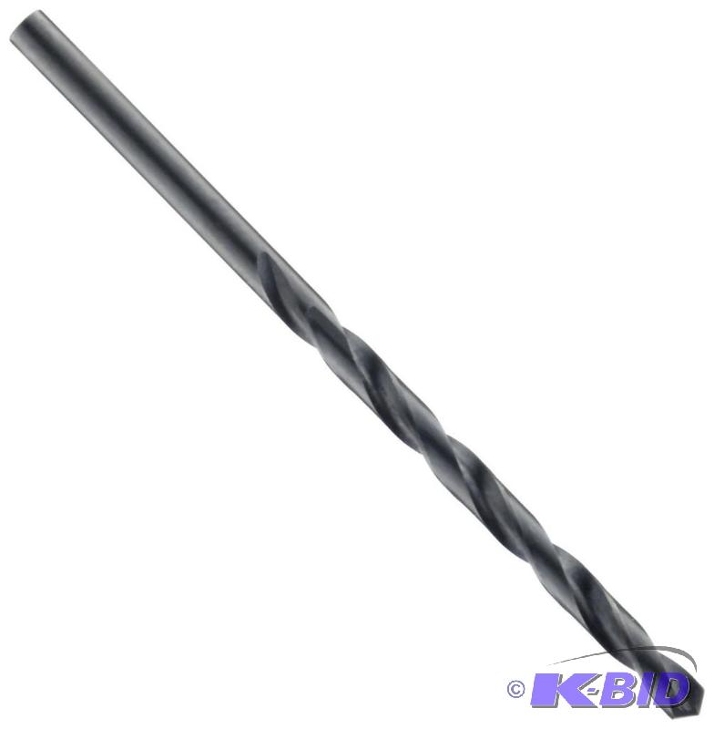 Precision Twist R18A High Speed Steel Jobber Drill Bit, Black Oxide Finish, Round Shank, Spiral Flute, 118 Degree Point Angle