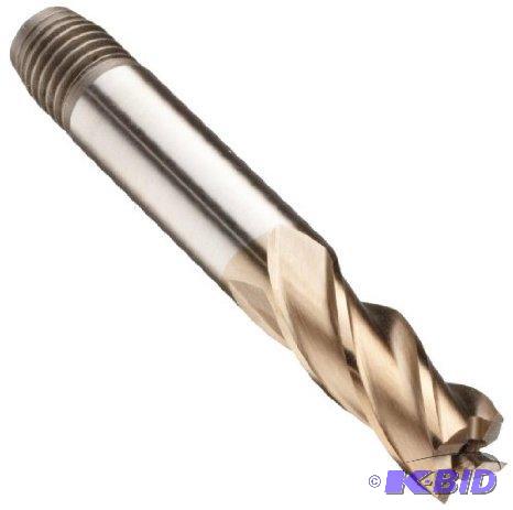 Dormer C291 High Speed Steel (HSS) Square Nose End Mills, Metric, Threaded Shank, Gold Oxide Finish,