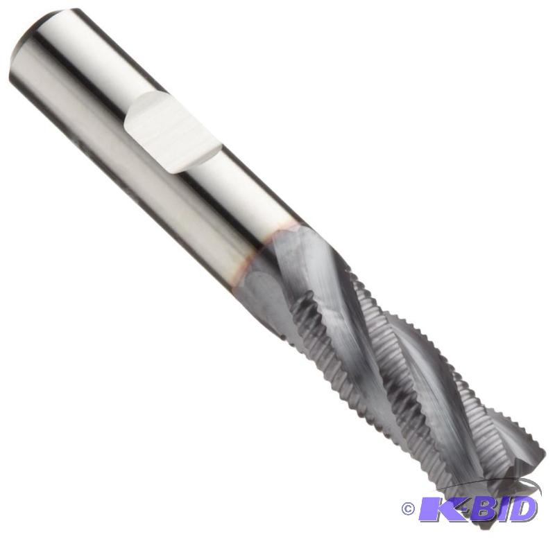 Niagara Cutter REC448 Cobalt Steel Square Nose End Mills, Inch, Right Hand, Weldon Shank, TiCN Finish, Roughing Cut, 30 Degree Helix