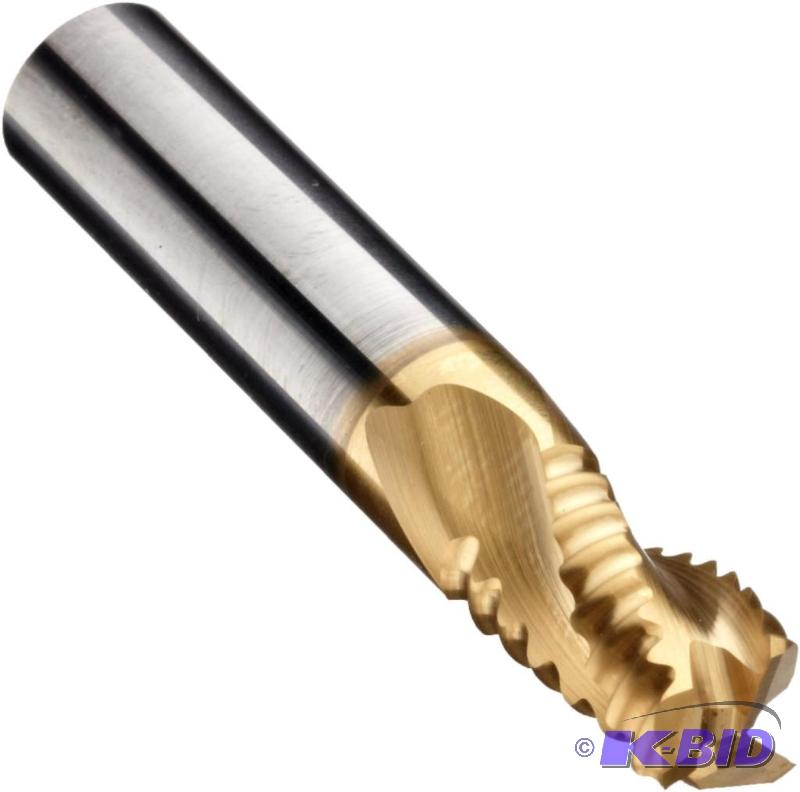 Niagara Cutter AR330 Carbide Square Nose End Mills, Inch, Right Hand, Round Shank, TiN Finish, Roughing Cut,