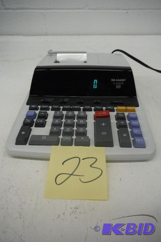 lot 23 image: Sharp EL-2630PIII Deluxe Heavy Duty Color Printing Calculator with Clock and Calendar