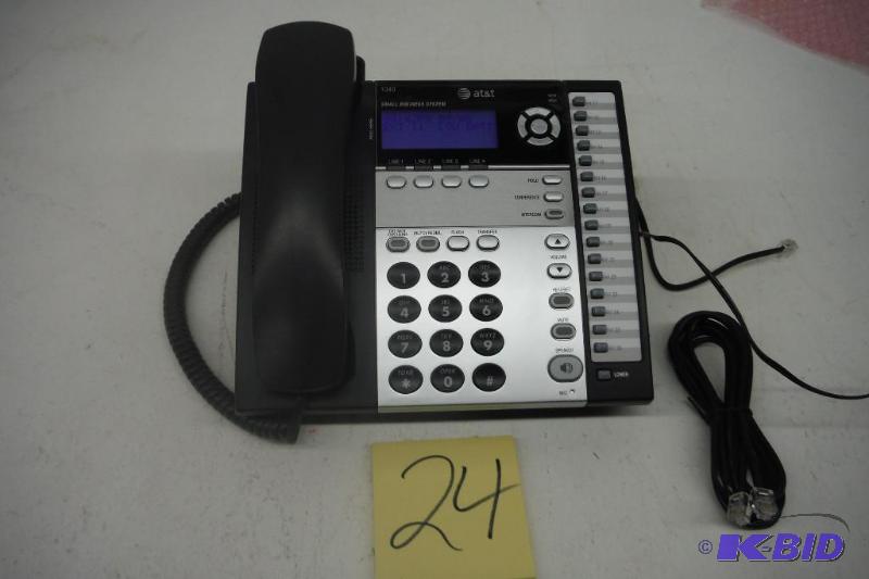 lot 24 image: AT&T 1040 Corded Phone, BlackSilver, 1 Handset