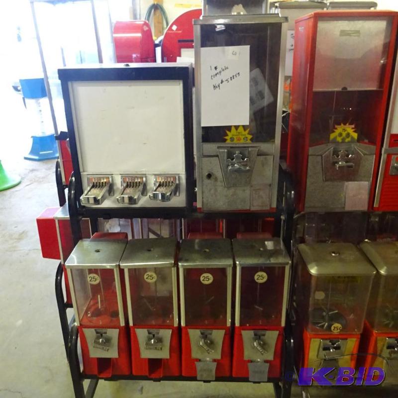 Bulk rack. 5 bulk dispensers and 3 column sti...
