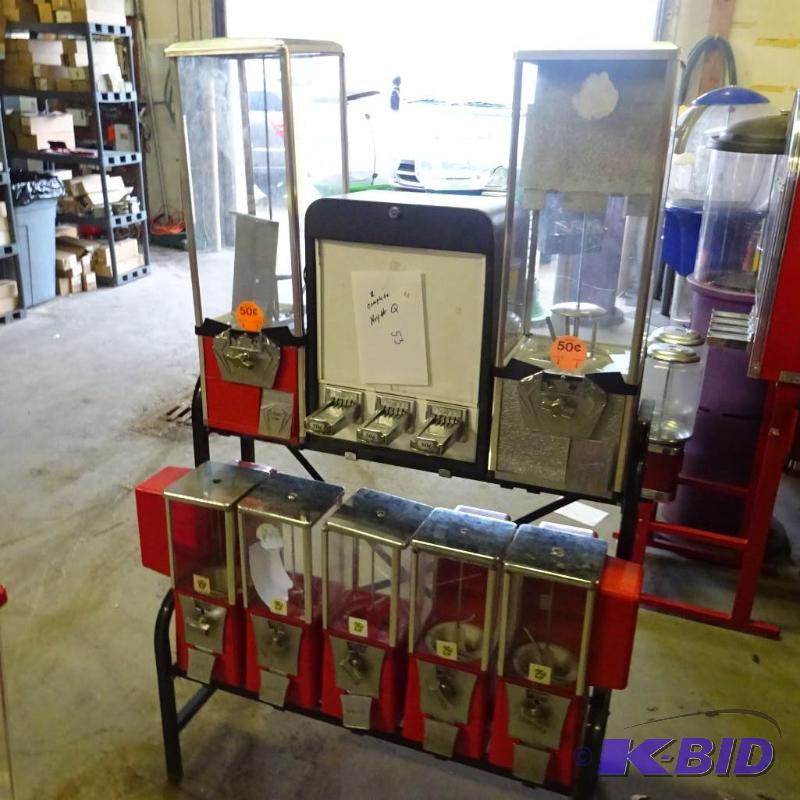 Bulk rack. 7 bulk dispensers and 3 column sti...