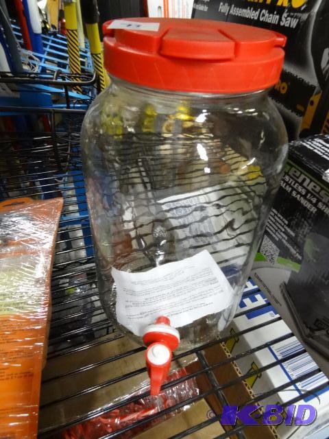 lot 72 image: new glass tapper jar for making sun tea or di...