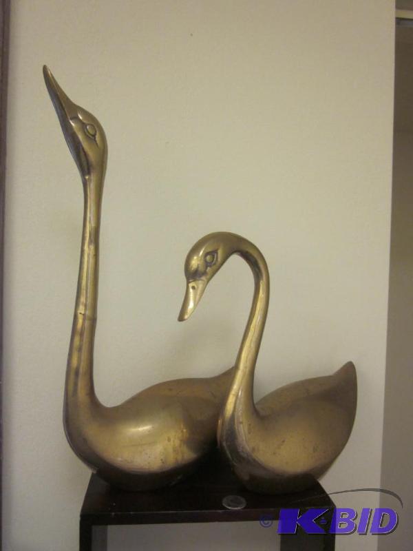 lot 11 image: Large 10 inch and 14 inch pair of decorative ...