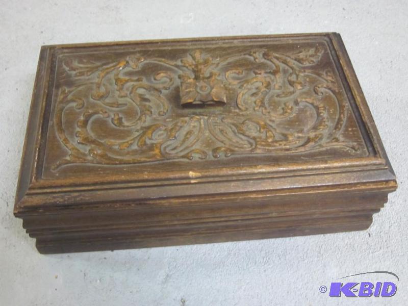 lot 23 image: Hand carved early Folk Art documentbook bibl...