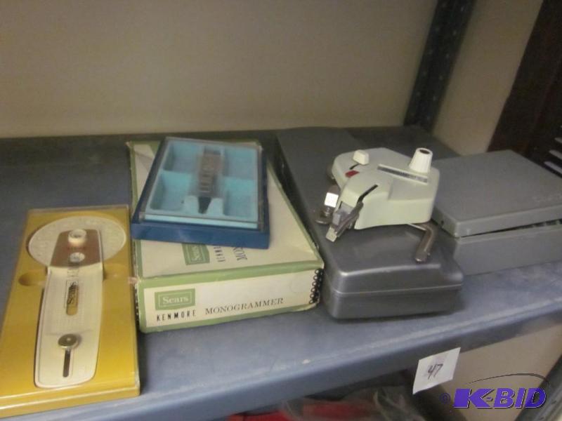 lot 47 image: Mixed lot of sewing attachment items and elec...