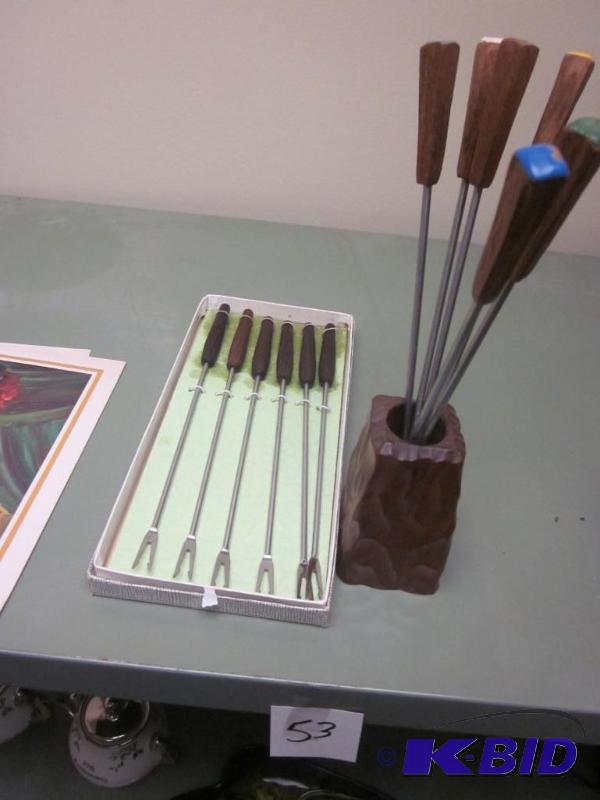 lot 53 image: Lot of fondue sticks.       ...