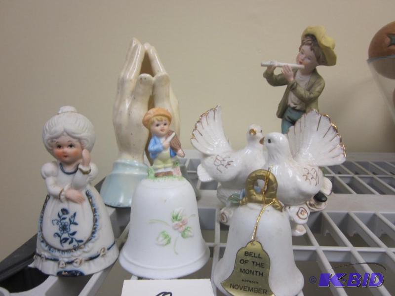 lot 80 image: Mixed lot of porcelain items, including bells...