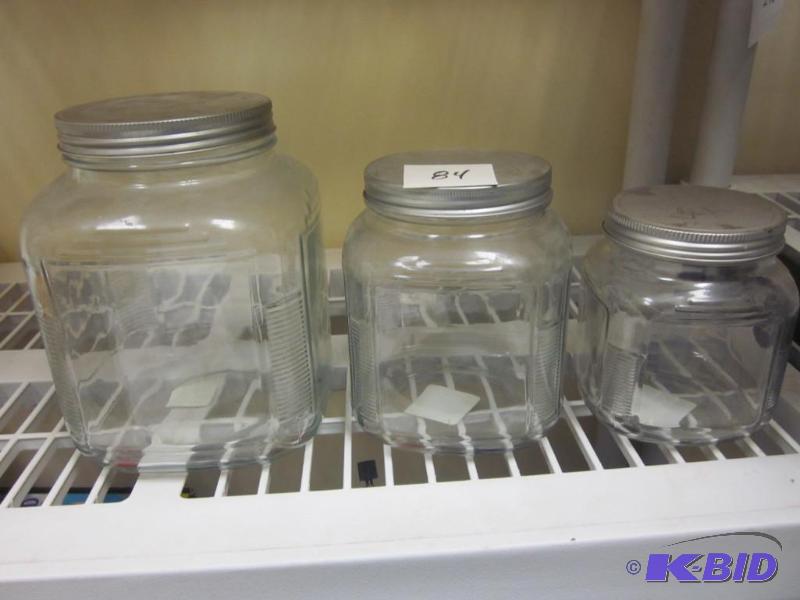 lot 84 image: Lot of (3) graduated glass jar cannisters.&nb...