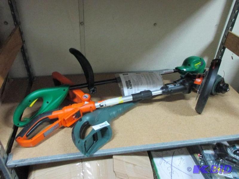 2 battery weed whips, no batteries, 1 electri...