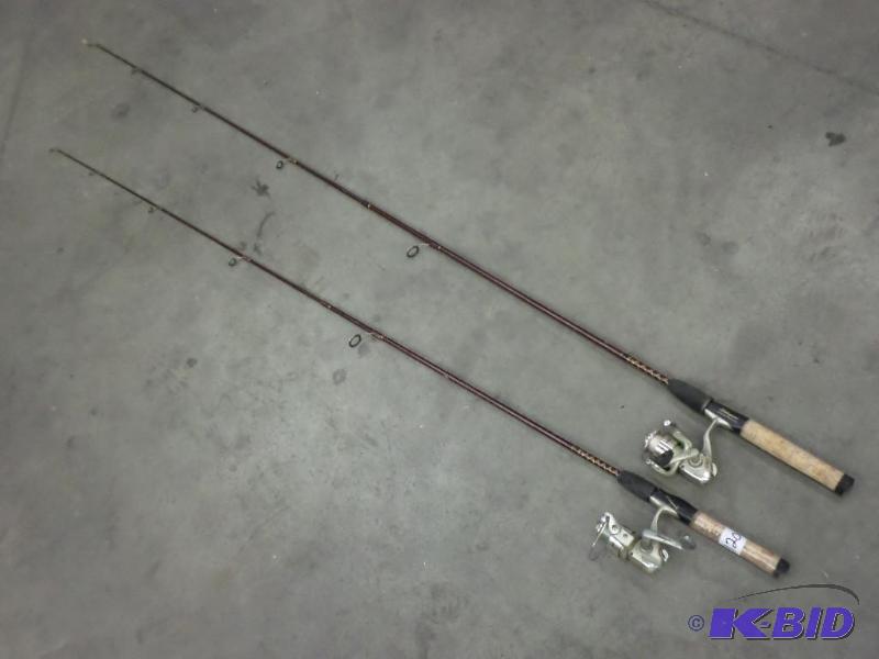 lot 120 image: (2) Like New Shakespeare Supra Spinning Rod &...