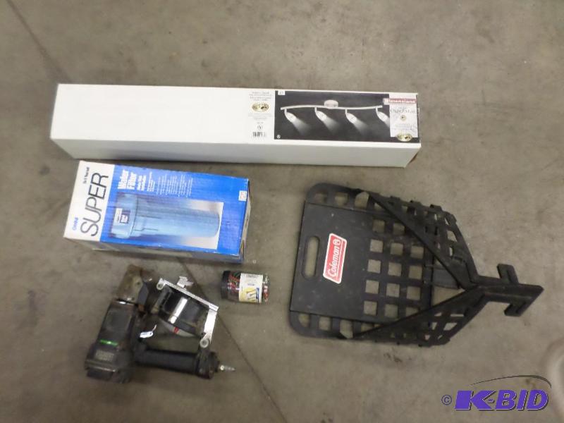 lot 126 image: Lot Of Campbel Hausfled Coil Nailer, Bungee ...