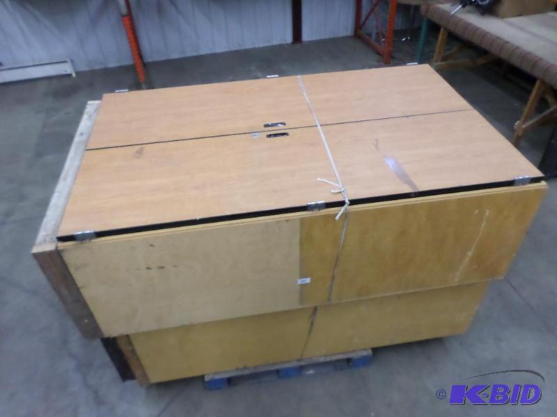 lot 24 image: (2) Heavy Duty 7ft Wooden Storage Cabinets...