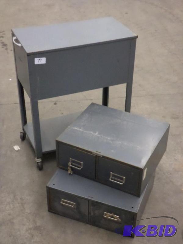 lot 79 image: (1) Rolling Steel Shop Cabinet With (2) 2-Dra...