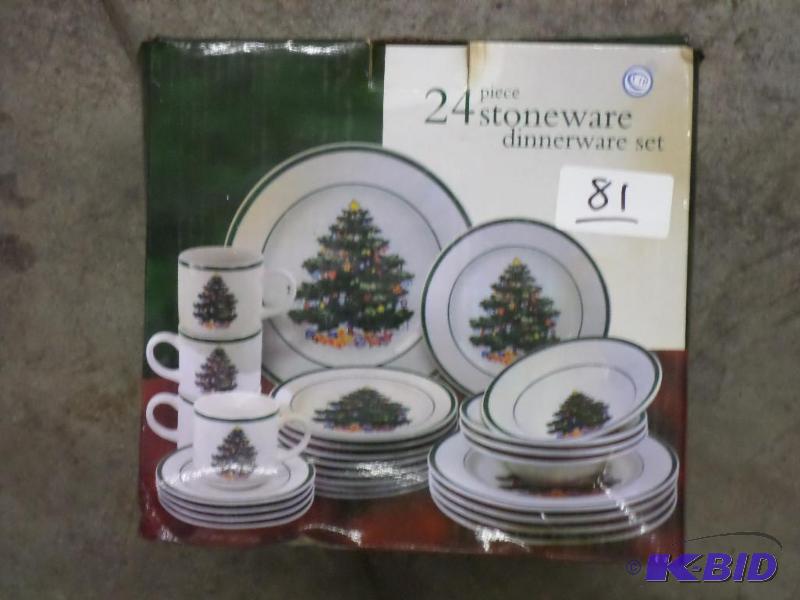 lot 81 image: Unused 24-Piece Stoneware Dinnerware Set...