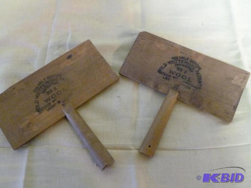 lot 111 image: A pair of Old Whittemore No. 8 antique wool c...