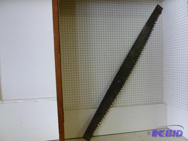 lot 123 image: Large vintage two man saw blade that measures...