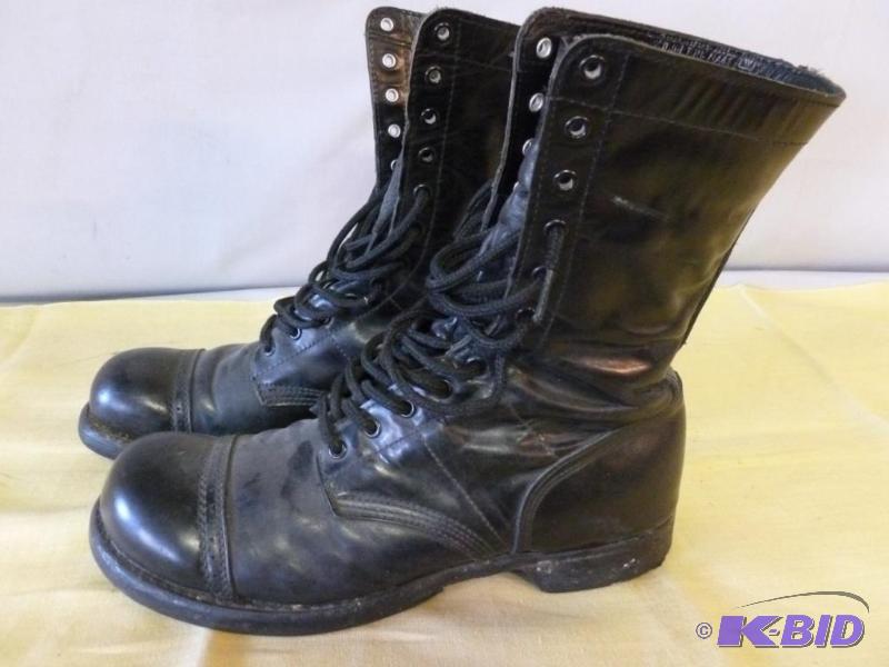 lot 149 image: Corcoran black leather military dress boots s...