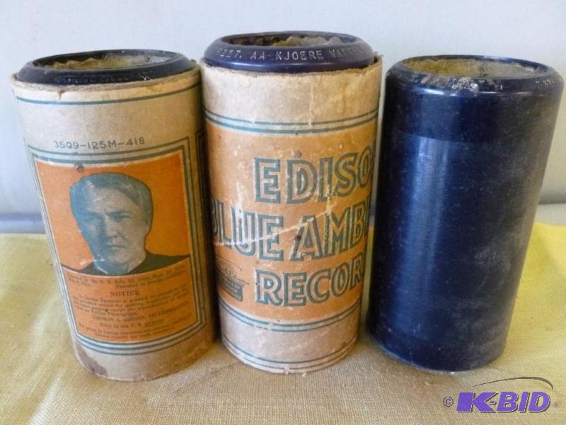 lot 152 image: Lot Of Three Antique Edison Blue Amberol ...