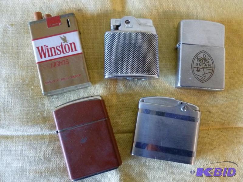 lot 158 image: Lot of five collector lighters. ...
