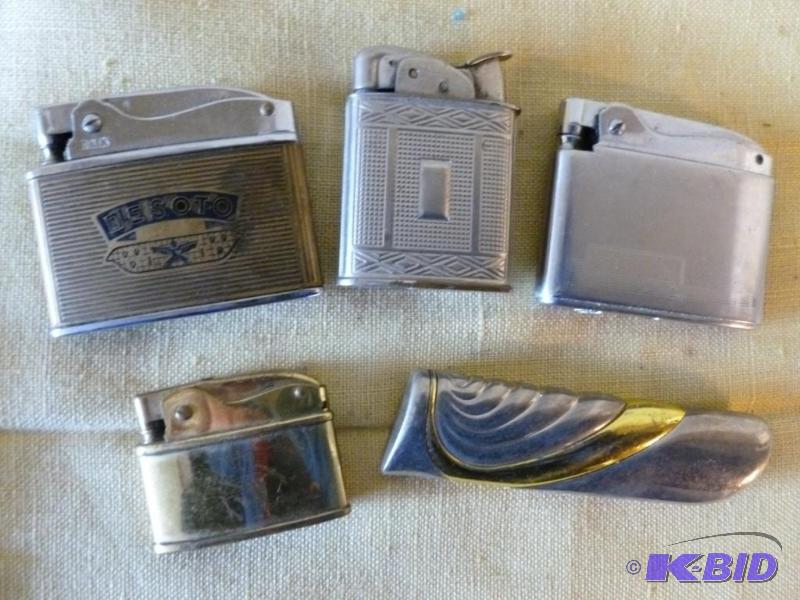 lot 159 image: Lot of five collector lighters. ...