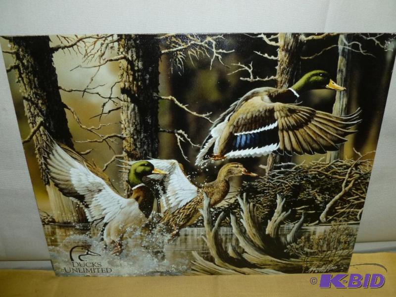 lot 19 image: Collectible Ducks Unlimited metal sign that m...
