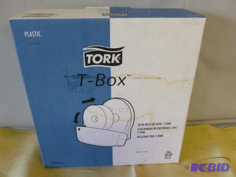 lot 195 image: Tork T-Box jumbo toilet paper roll dispenser,...