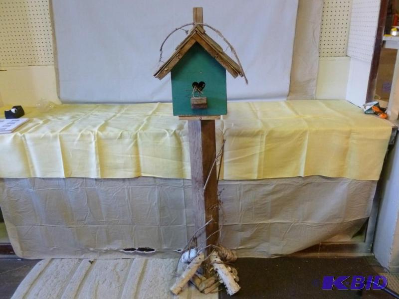 lot 215 image: Beautiful large custom made wooden bird house...