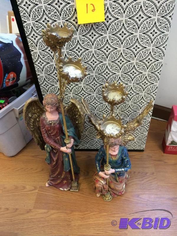 Angel candle holders, standing angel is broke...