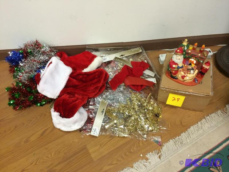 Star tree toppers, tinsel, hat &amp stocking...