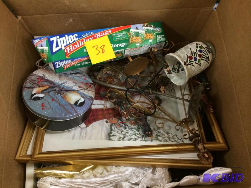 Good Sized Box of Christmas Decor...