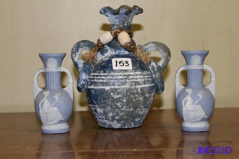 lot 153 image: Fancy Blue Vases ...