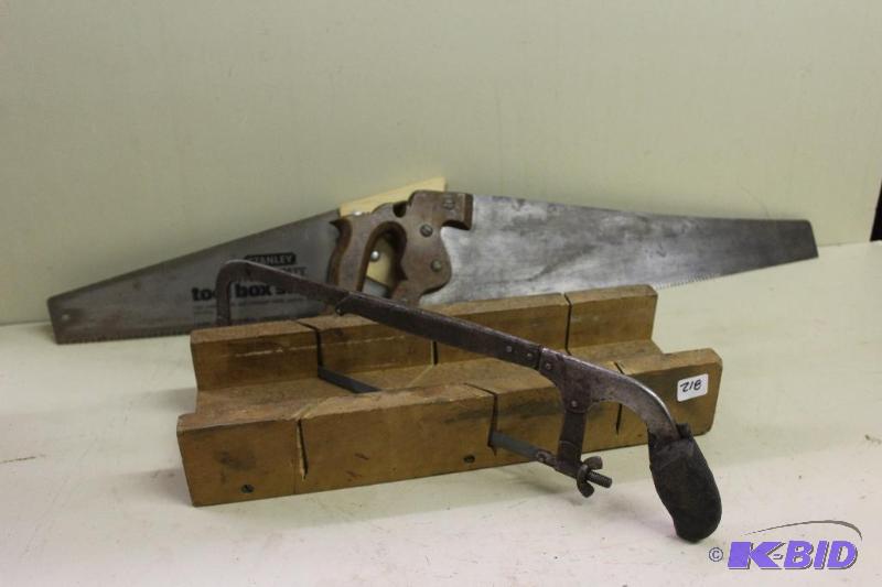 lot 218 image: Miter Box and Saws...
