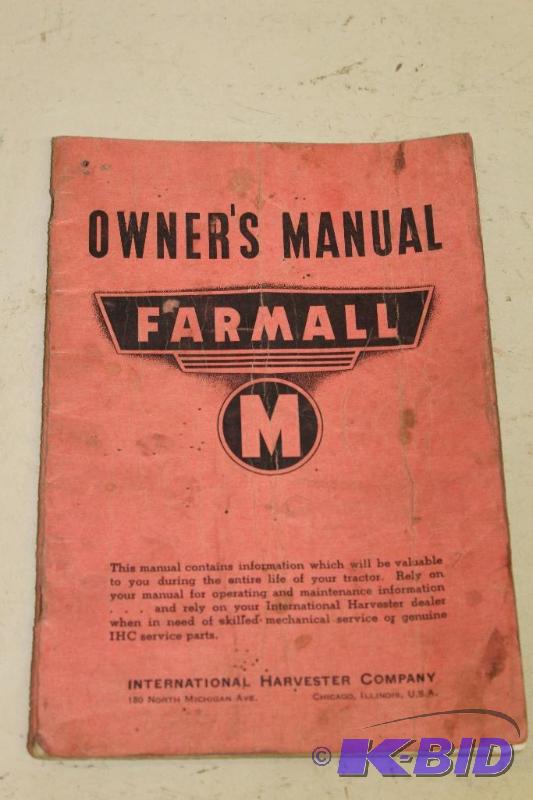 lot 229 image: Farmall M Owners Manual   Original and C...