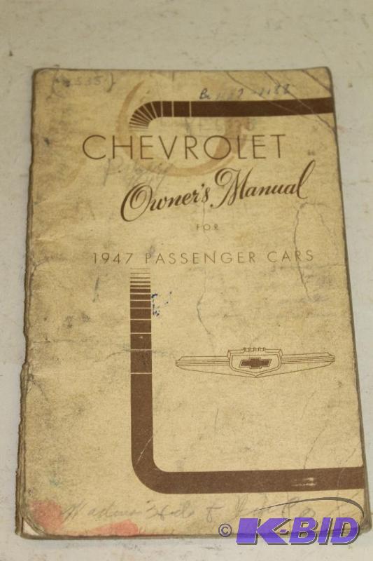 lot 230 image: 1947 Chevrolet Owners Manual For Passenger Ca...