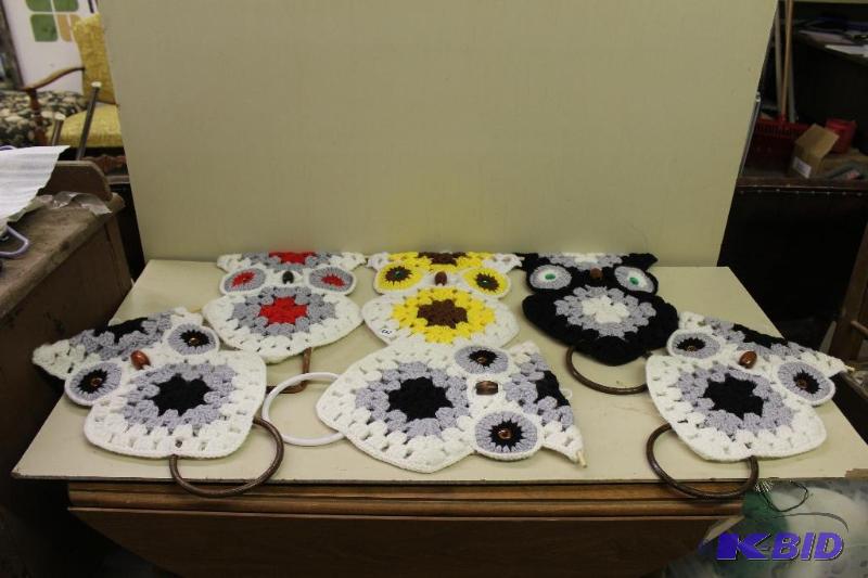 lot 262 image: Handmade Afghan Owl Wall Hangings ...