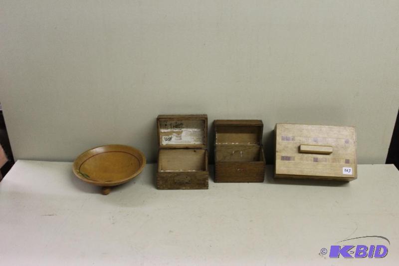 lot 263 image: Assorted Wood Boxes, Recipe Card Boxes, Wood ...