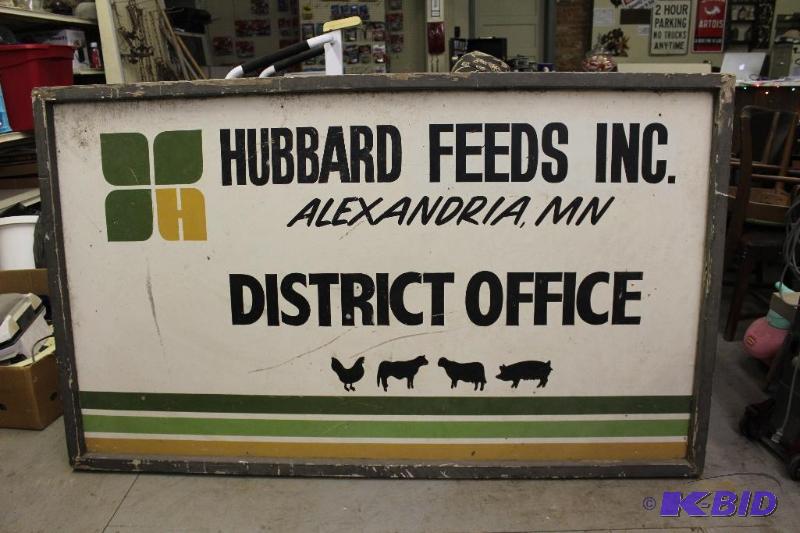 lot 3 image: Large Hubbard Feeds Inc. Sign from the Alexa...
